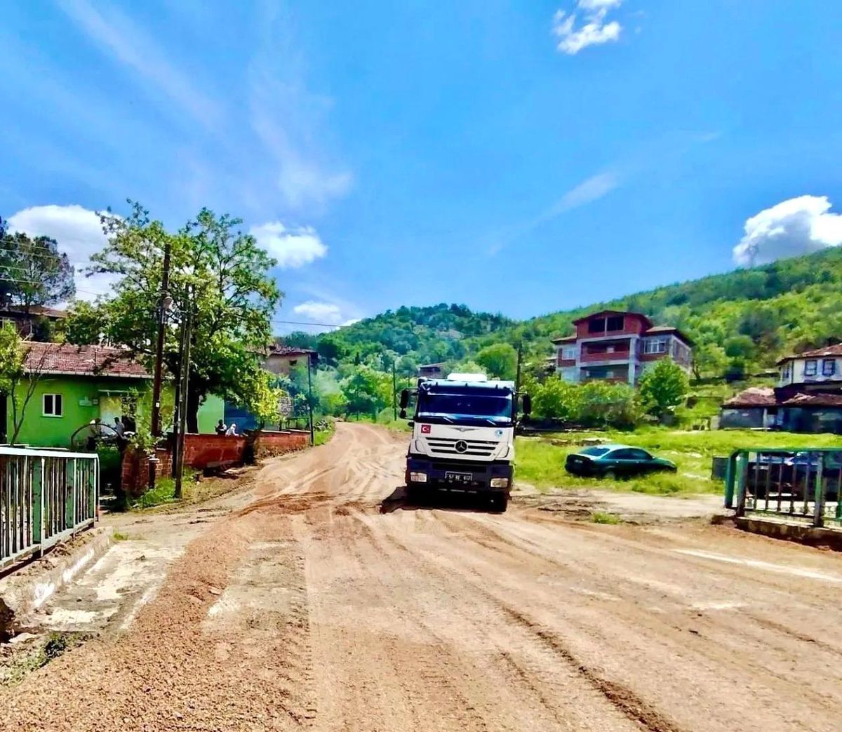 Sinop kırsalında yol çalışması