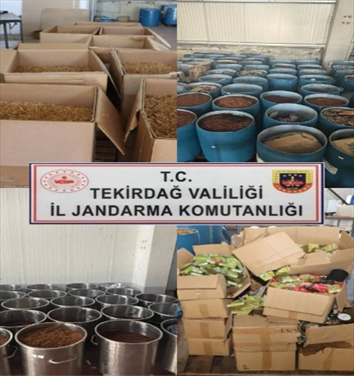 Tekirdağ'da 23 ton 900 kilogram kaçak tütün ele geçirildi