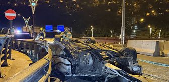 Zonguldak'ta bariyerlere çarpıp devrilen otomobilin sürücüsü ağır yaralandı