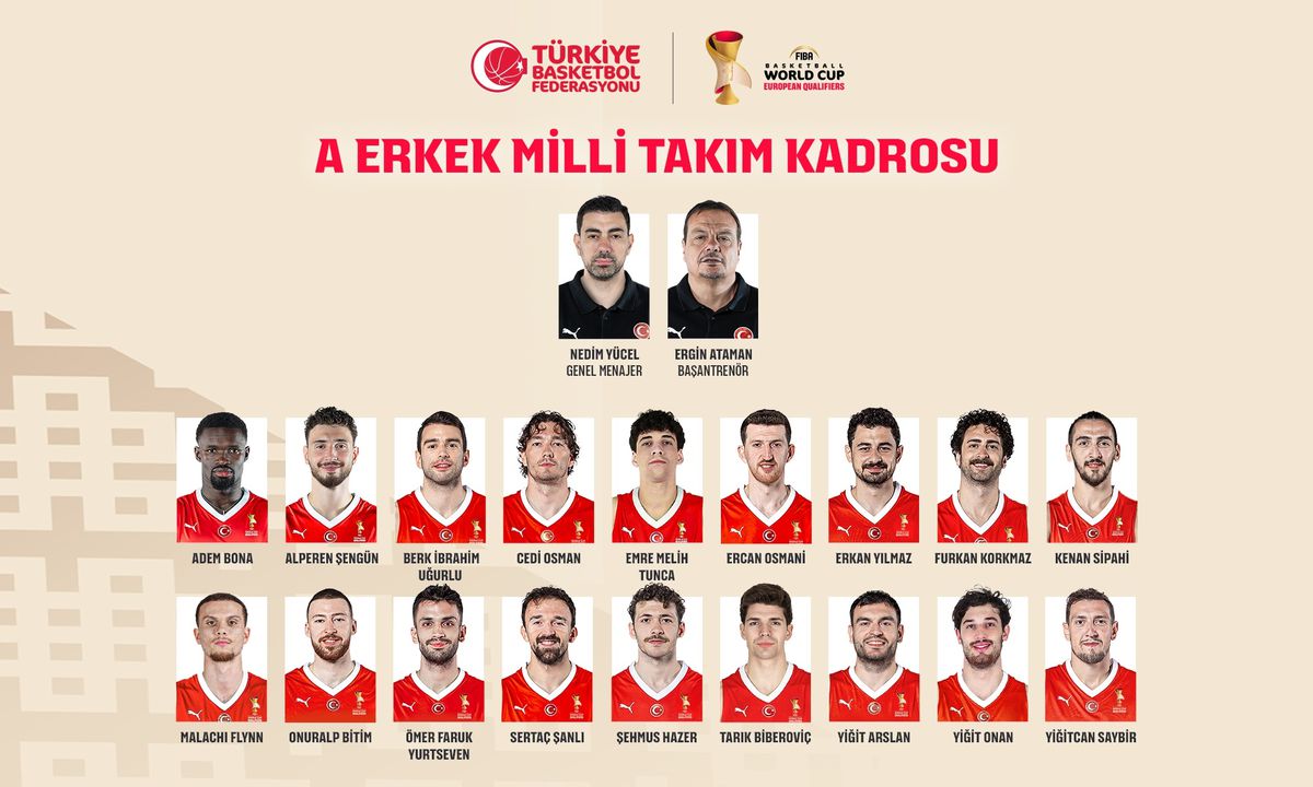 A Milli Erkek Basketbol Takımı oyuncularından birinin basketbol topuyla çekilmiş fotoğrafı.