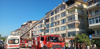Kocaeli'de apartmanda çıkan yangında mahsur kalan anne ve çocuğu kurtarıldı