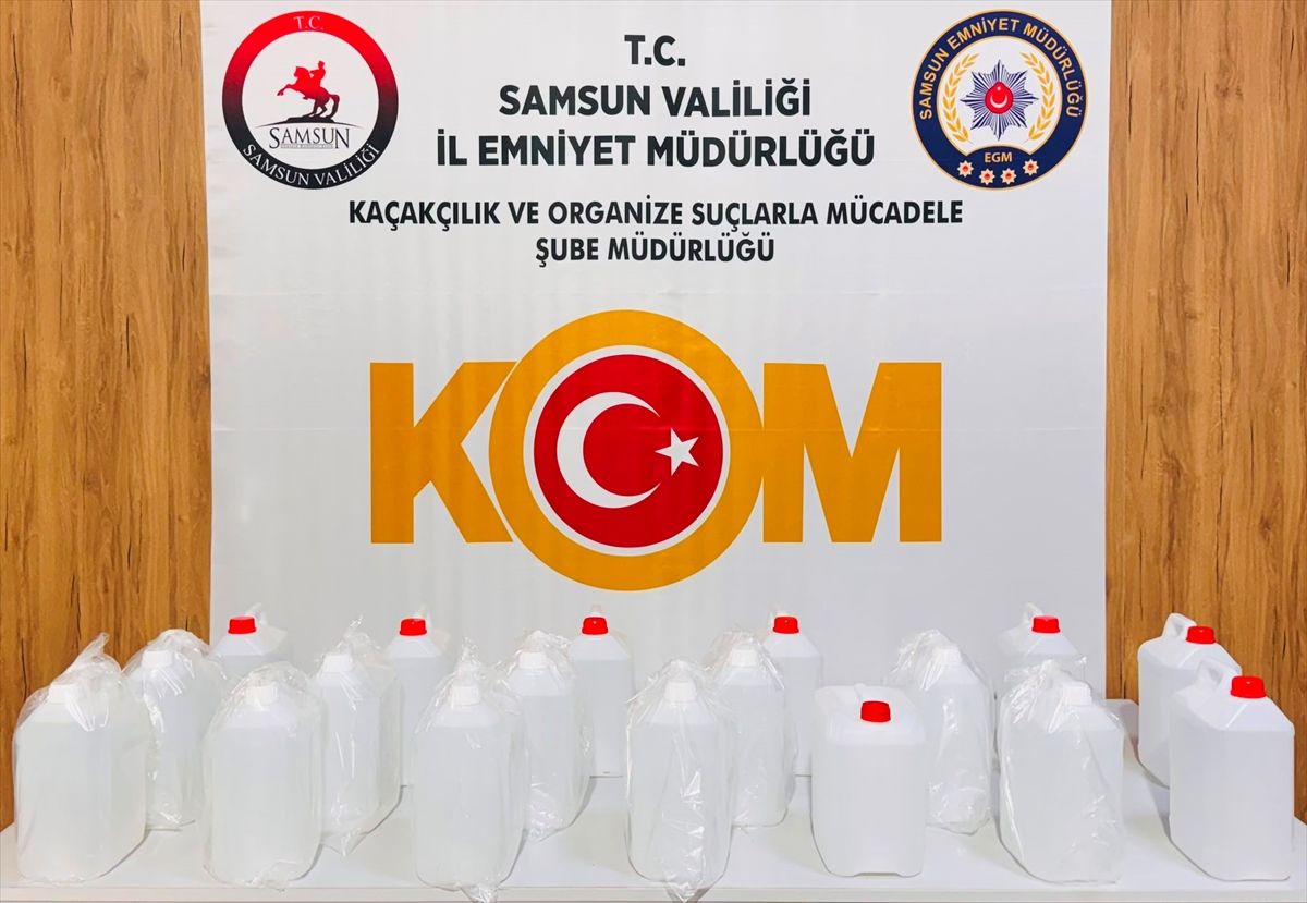 Samsun'da 90 litre etil alkol ele geçirildi