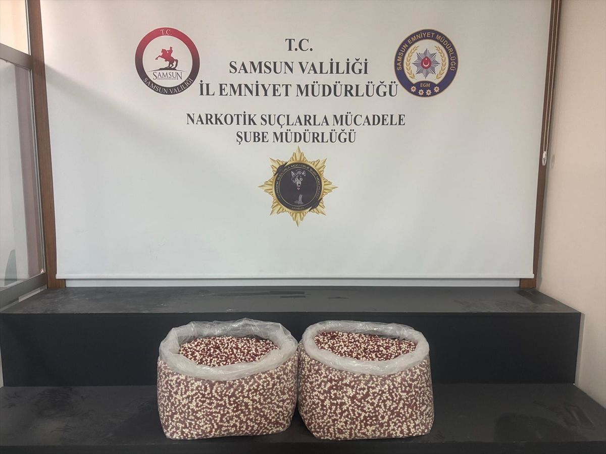 Samsun'da tırda 129 bin 500 sentetik ecza hapı ele geçirildi