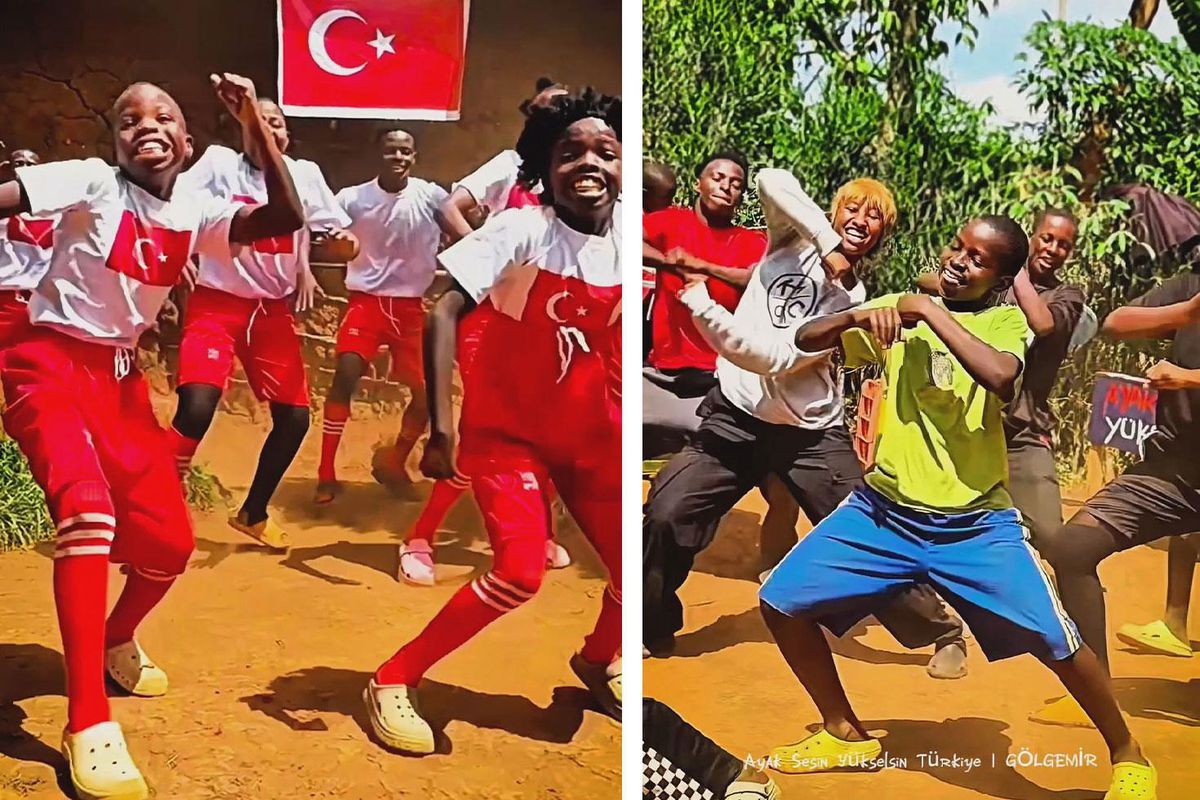 Afrikalı çocuklardan Türk Milli Takımı için özel destek
