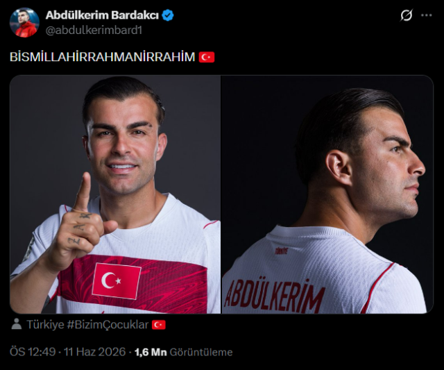 Abdülkerim Bardakcı shares his photo