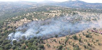 Çanakkale'de zirai arazi yangınına müdahale ediliyor