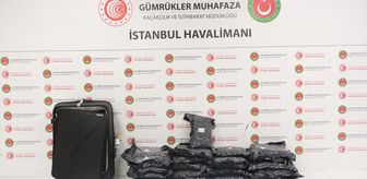 İstanbul Havalimanı'nda valizinde 22,5 kilogram esrar bulunan zanlı tutuklandı