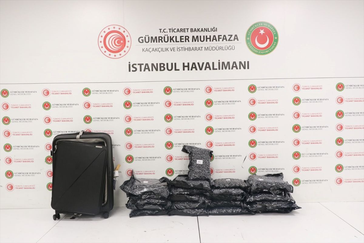 İstanbul Havalimanı'nda valizinde 22,5 kilogram esrar bulunan zanlı tutuklandı