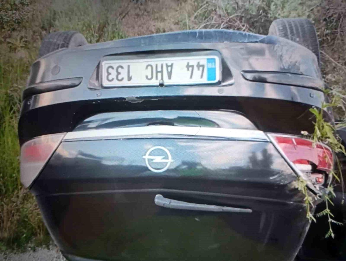 Takla atan otomobilin sürücüsü yaralandı