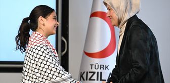 Türk Kızılay Genel Başkanı Yılmaz, Filistin Özel Ödülü sahibi Gazzeli Renad ile bir araya geldi