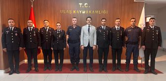 Ulaş'ta jandarma komutanı ve beraberindekiler, Kaymakam Eskimez'i ziyaret etti