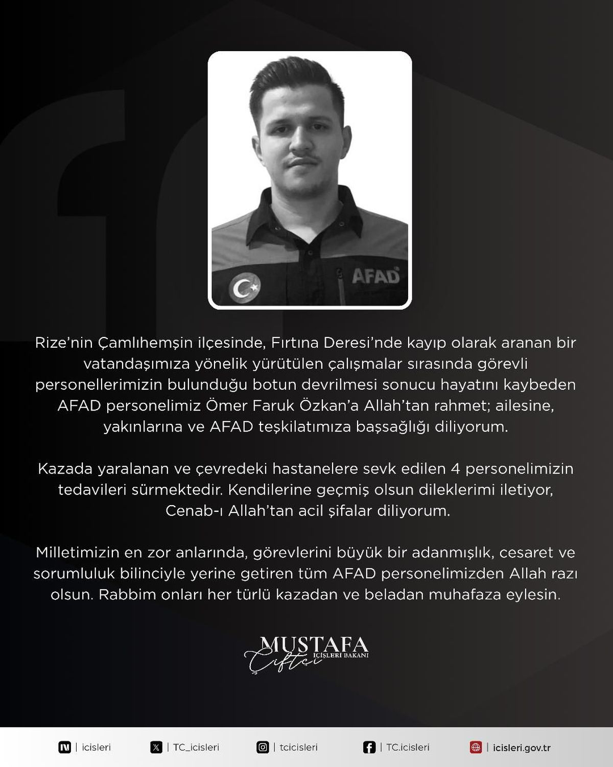 Kayıp gencin cansız bedenini dereden çıkaran AFAD ekibinin botu akıntıya kapıldı; 1 personel öldü, 3 personel kurtarıldı