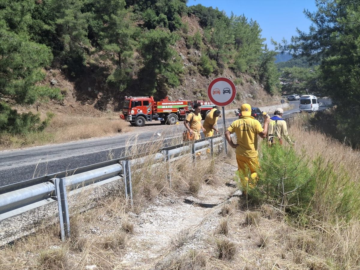 Marmaris'te orman yangınlarına karşı yol kenarlarında 'yanıcı madde' temizliği başlatıldı