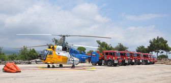 Mersin'de helikopter destekli orman yangını tatbikatı yapıldı