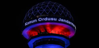 Atakule, Jandarma Teşkilatının 187. kuruluş yıl dönümüne özel ışıklandırıldı