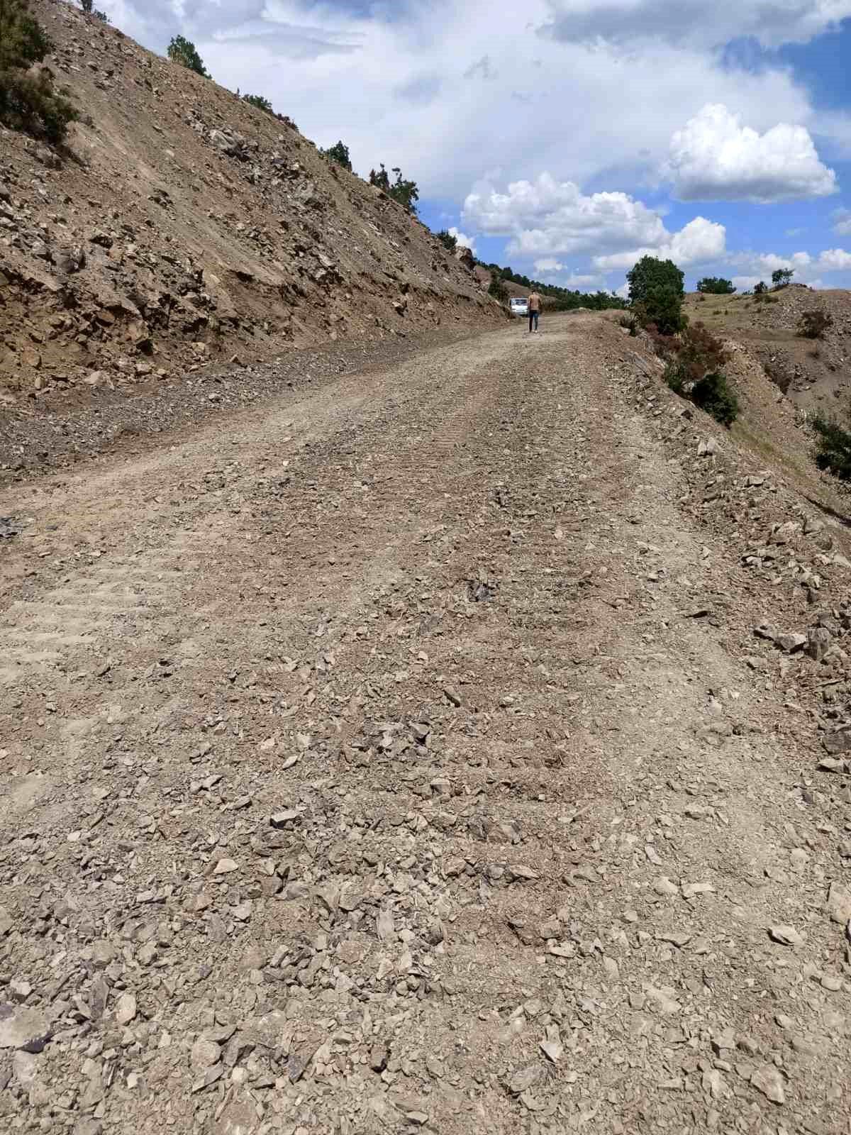 Elazığ Palu Gökdere-Beyhan Sahil Yolu inşaatından genel bir görünüm