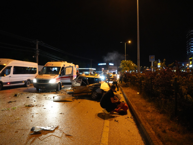 Traffic after accident scene