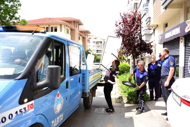 Şehzadeler zabıtasından yol ve kaldırım işgali denetimi