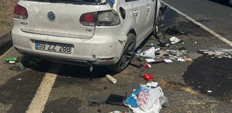 Tekirdağ'da devrilen otomobildeki çift yaralandı