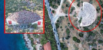 2 bin yıllık antik tiyatroda milli maç heyecanı! Görüntüler olay oldu
