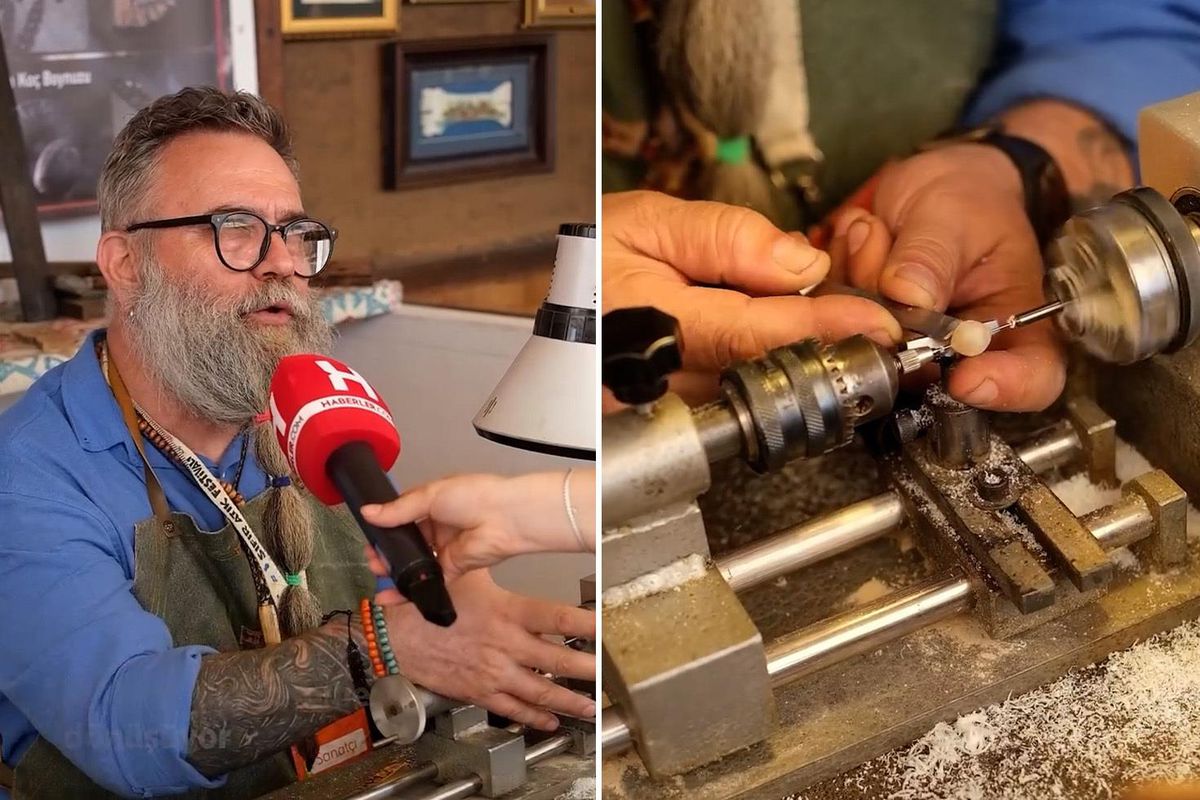Sıfır Atık Festivali'nde boynuzdan tespih sanatı ilgi gördü