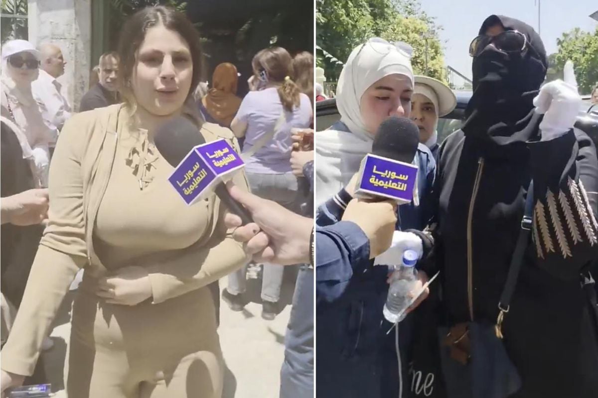 Suriye'de matematik sınavı sonrası üzgün görünen öğrenciler