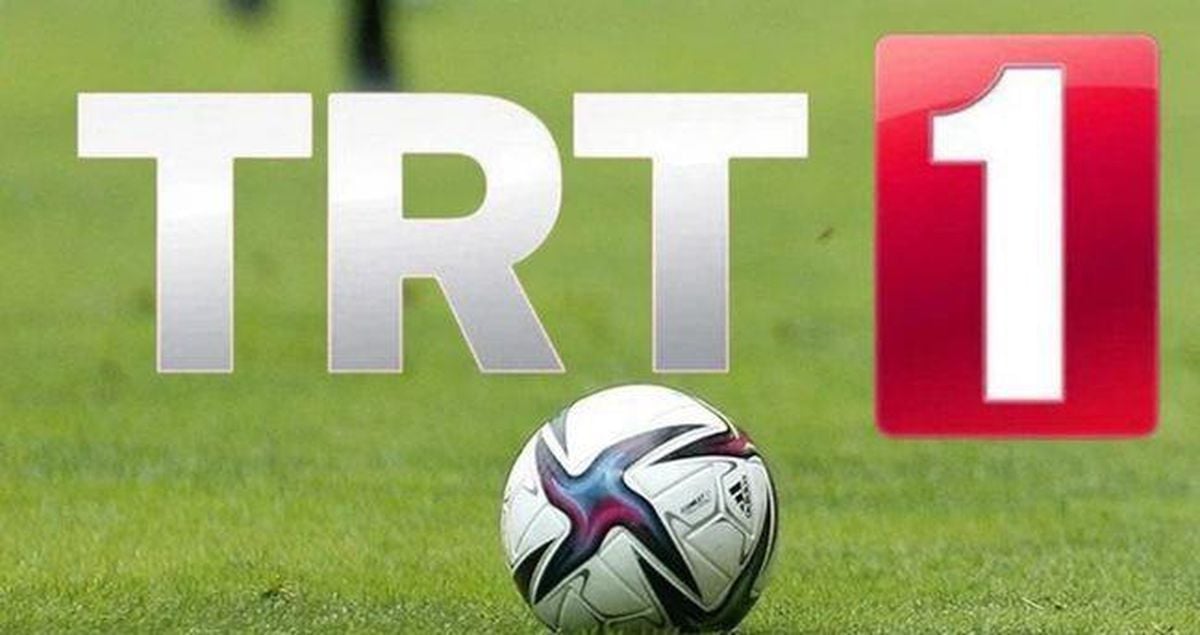 TRT 1 logosu ve futbol sahası görseli