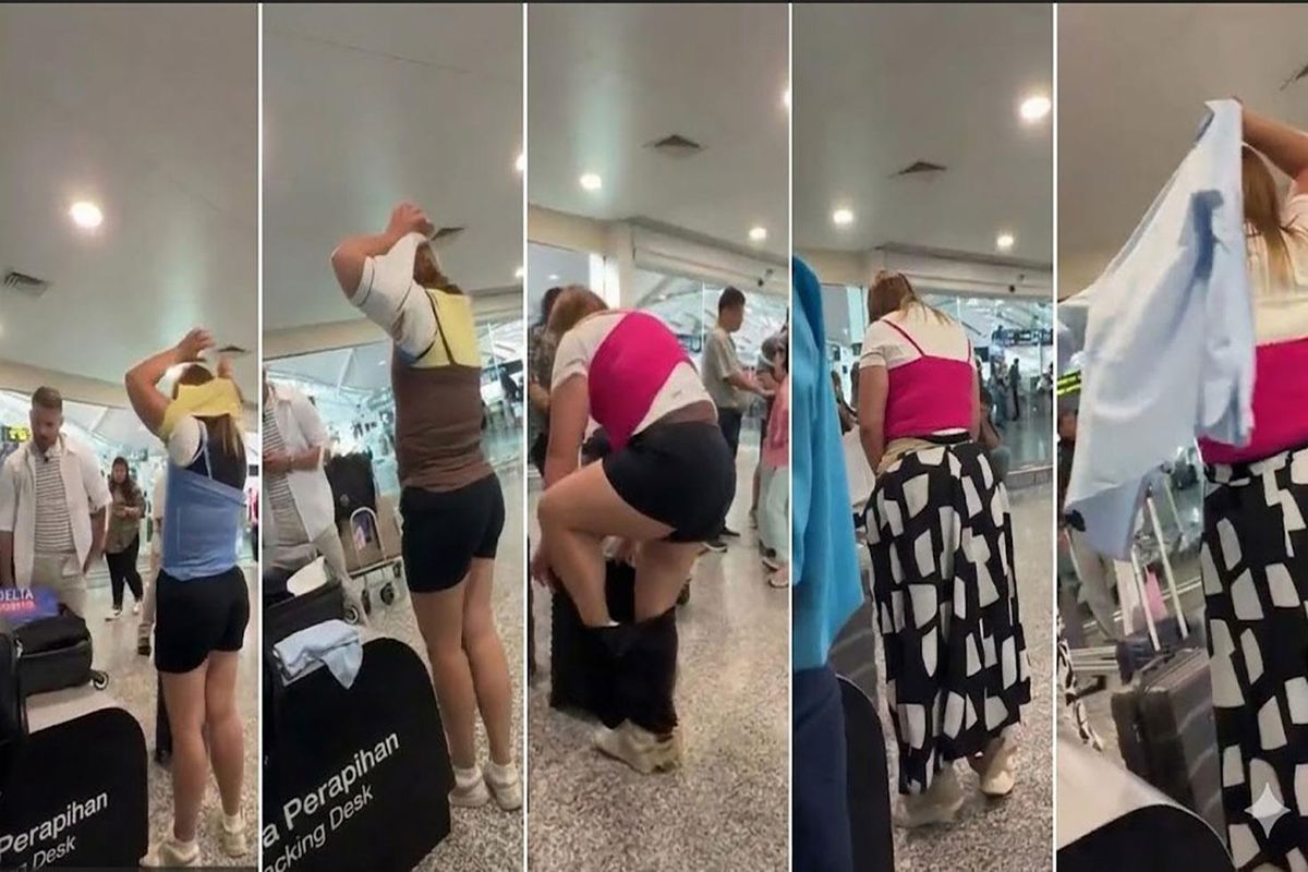 Bagaj ücretinden kaçmak için yaptığı şey herkesi şaşırttı: Hafiflesin diye üst üste giydi