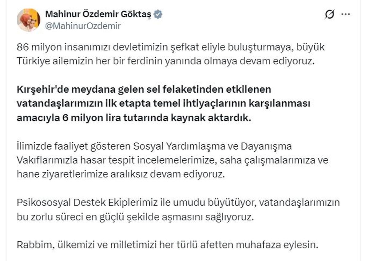 Kırşehir'de sel sonrası hasar gören bir bölge