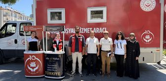 Mobil sosyal hizmet aracı Alaçam'da hizmet verdi