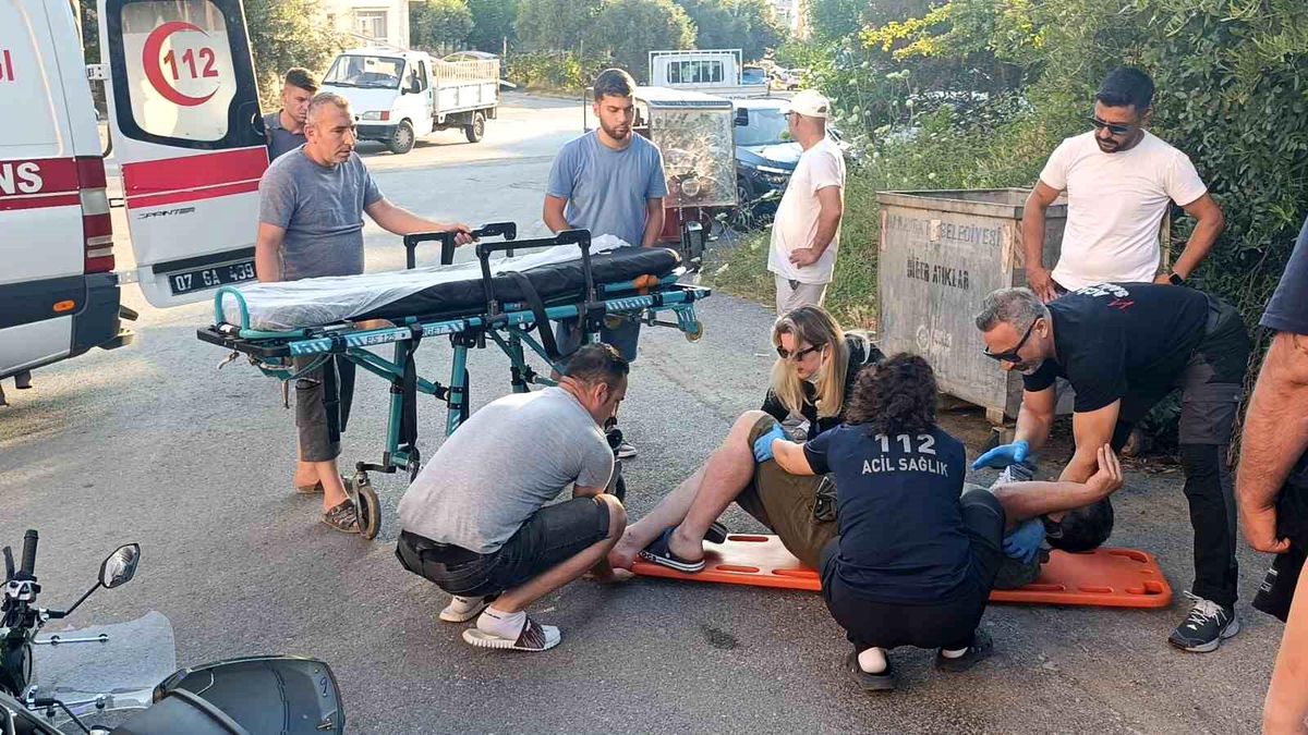 Motosikletiyle yola savrulan sürücü yaralandı