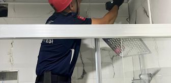Eskişehir'de havalandırma boşluğuna düşen kediyi itfaiye kurtardı