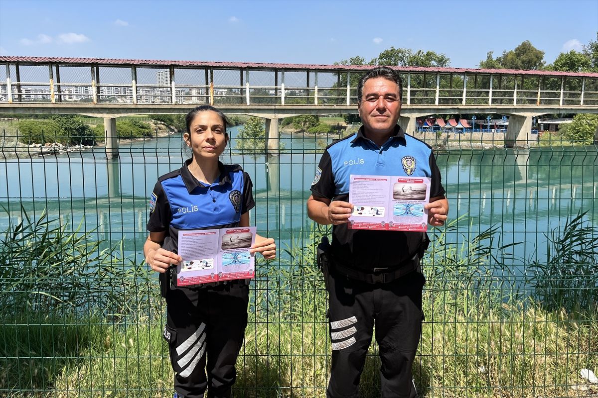 Mersin'de yasak olmasına rağmen baraj gölünde yüzenlere karşı denetim yapıldı