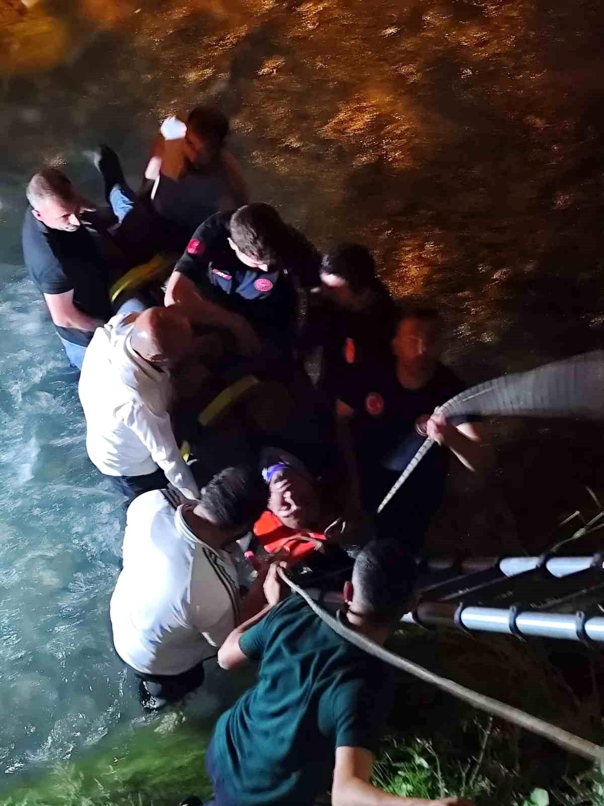 Van'da dereye düşen kamyonetin sürücüsü yaralandı