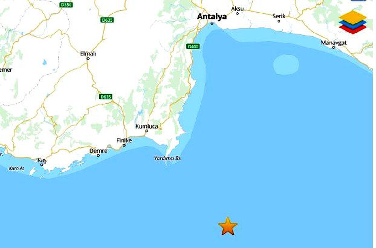 Antalya Kumluca açıklarında meydana gelen deprem.