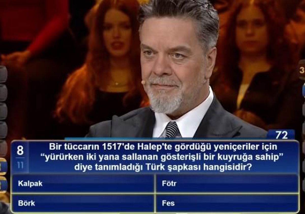 Bir tüccarın 1517'de Halep'te gördüğü yeniçeriler için 'yürürken iki yana sallanan gösterişli bir kuyruğa sahip' diye tanımladığı Türk şapkası hangisi