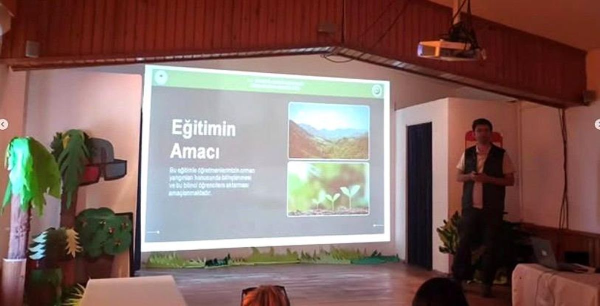 Datça'da öğretmenlere verilen orman yangını farkındalık eğitimi