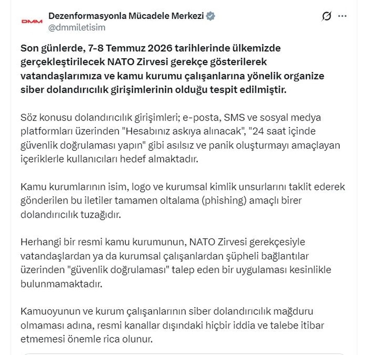 NATO Zirvesi'ni bahane eden siber dolandırıcılık faaliyetlerine karşı uyarı.