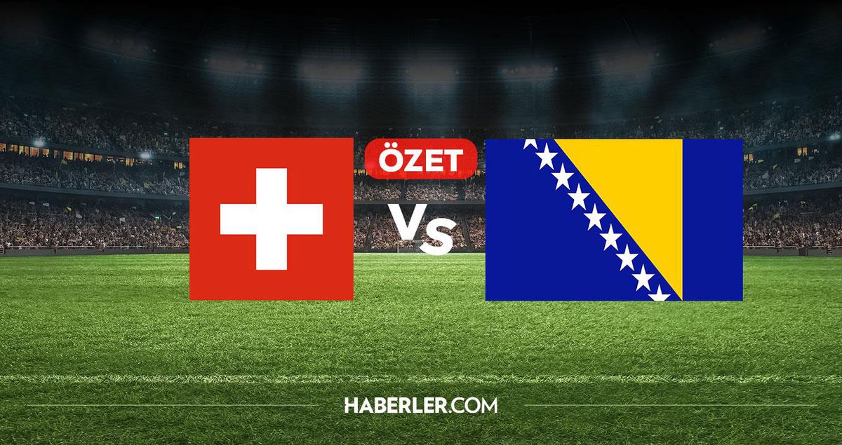 İsviçre ve Bosna Hersek milli futbol takımlarının karşılaştığı maçtan bir görüntü.