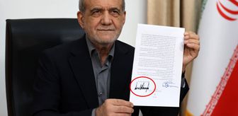 Pezeşkiyan'ın fotoğrafında dikkat çeken detay! Belgede Trump'ın imzası da yer aldı