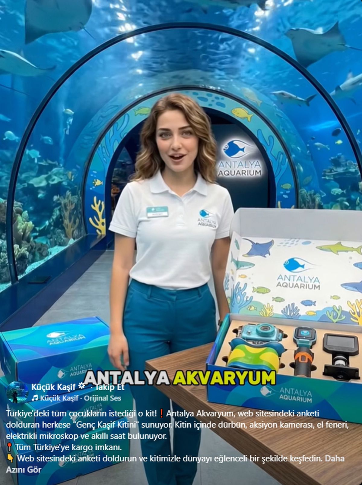 Antalya Akvaryum binası ve gece ışıklandırması