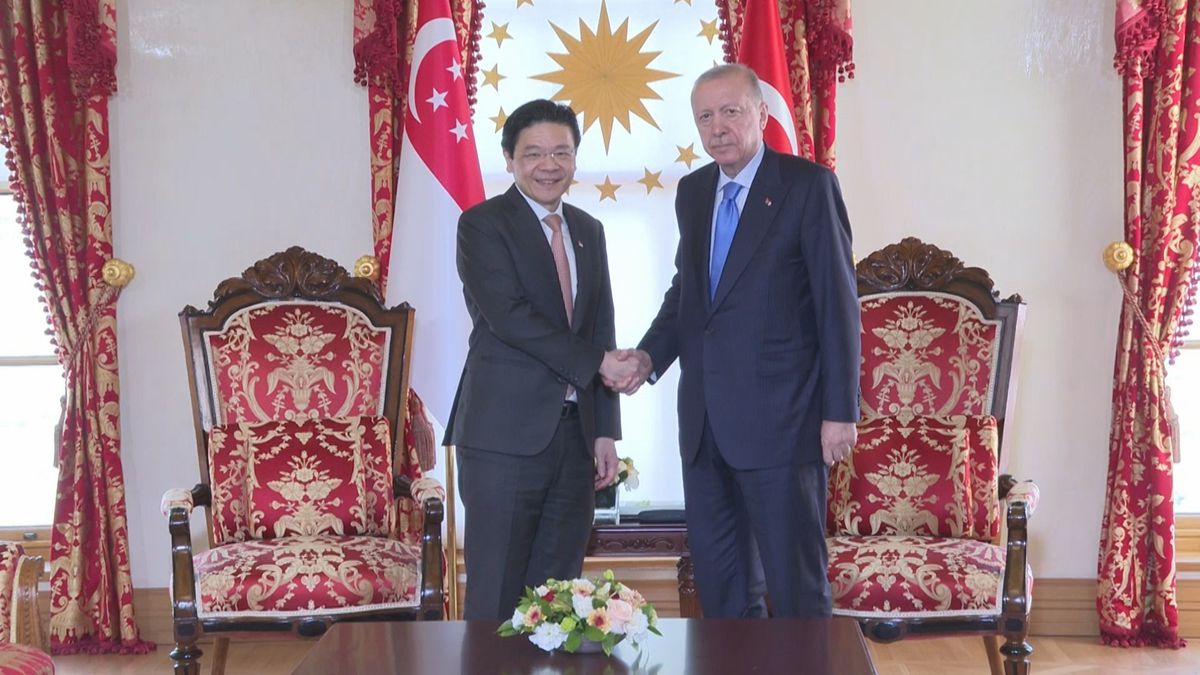 Cumhurbaşkanı Erdoğan, Singapur Başbakanı Lawrence Wong'u Dolmabahçe'de karşılıyor.