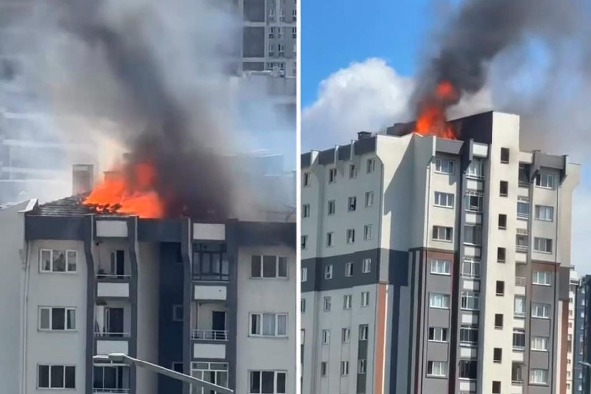 Küçükçekmece'de sitedeki binanın çatısında çıkan yangın nedeniyle 12 kişi hastaneye kaldırıldı