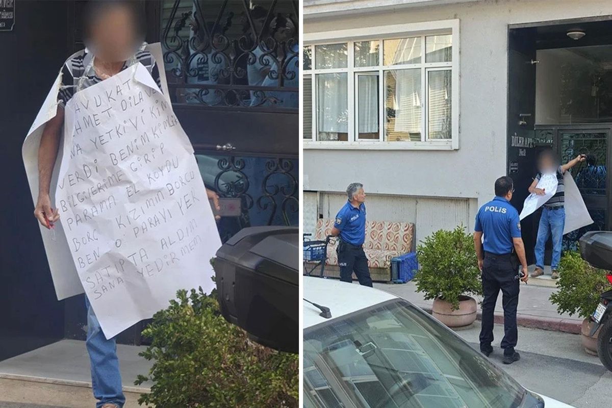Samsun'da polis ekipleri, hesabına haciz konulan bir kişiyi ikna etmeye çalışıyor.