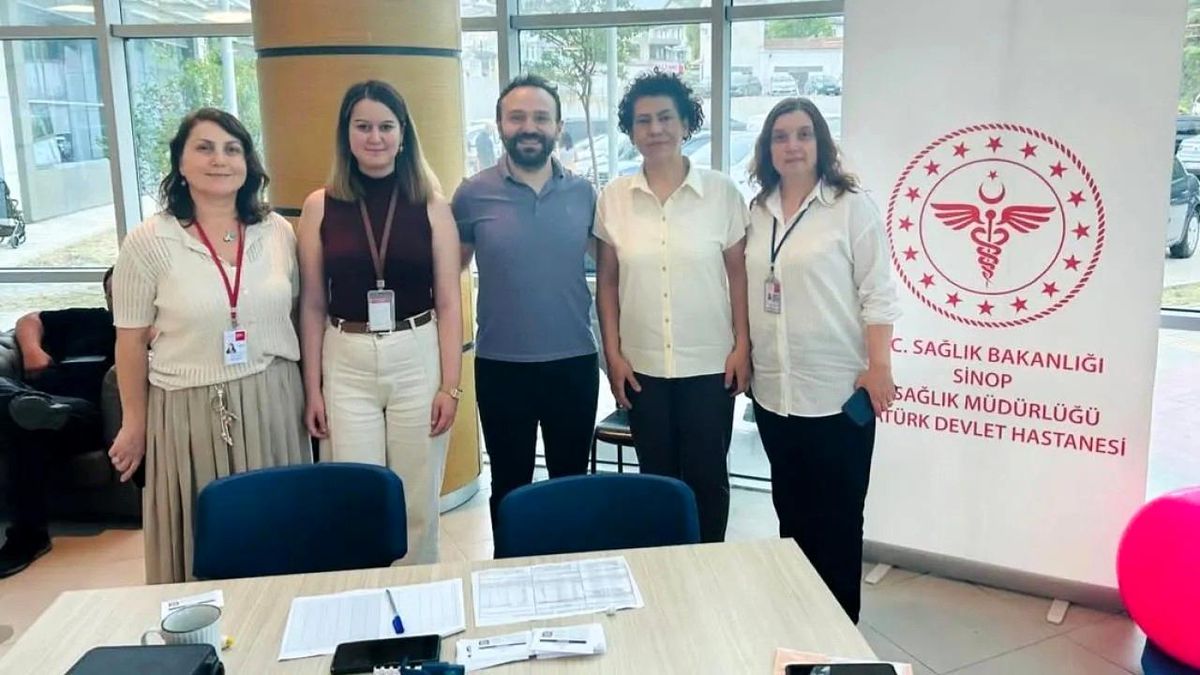 Sinop Atatürk Devlet Hastanesi'nde kurulan bilgilendirme standı