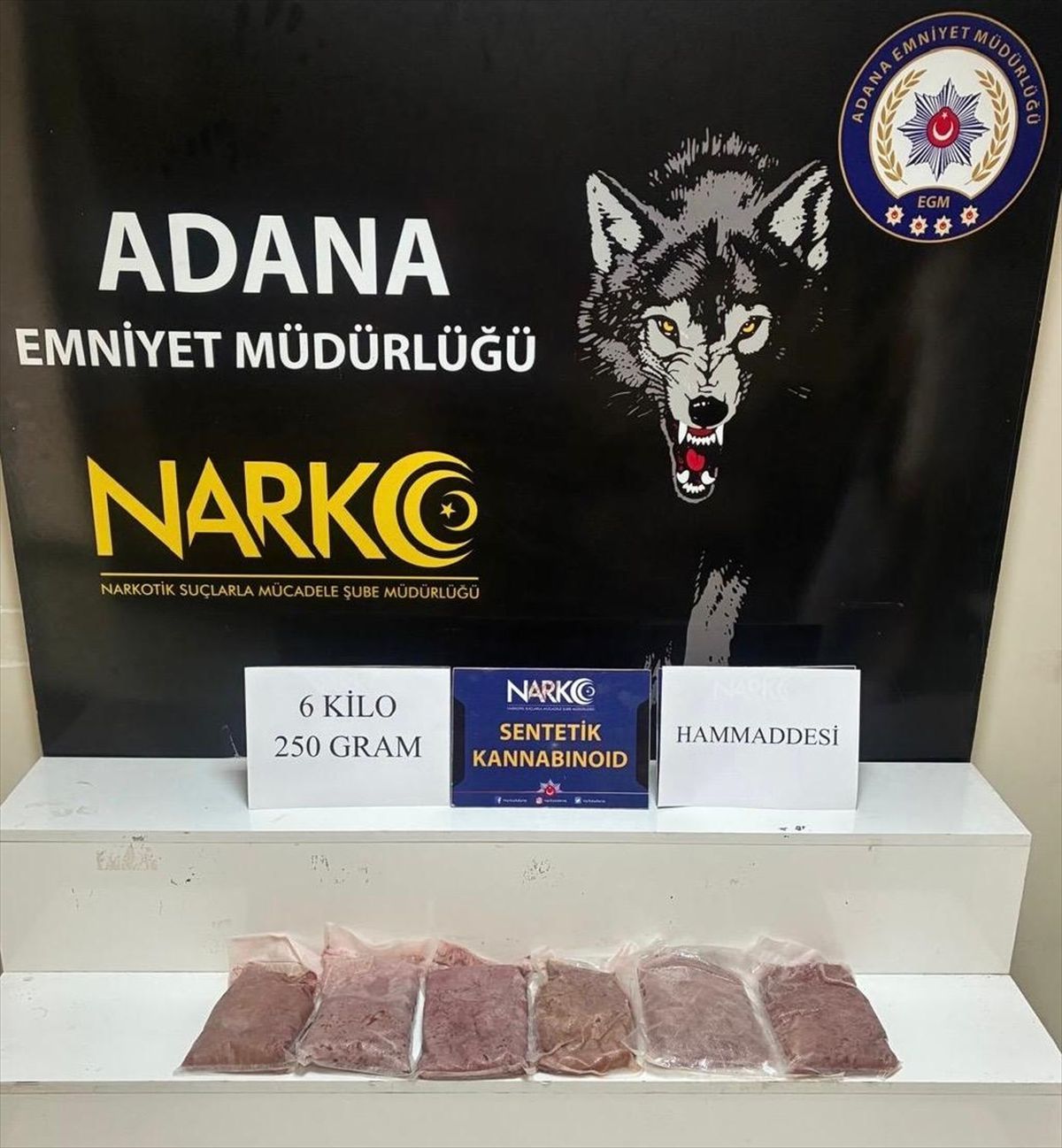 Adana'da otomobilde 6 kilo 250 gram sentetik uyuşturucu ele geçirildi