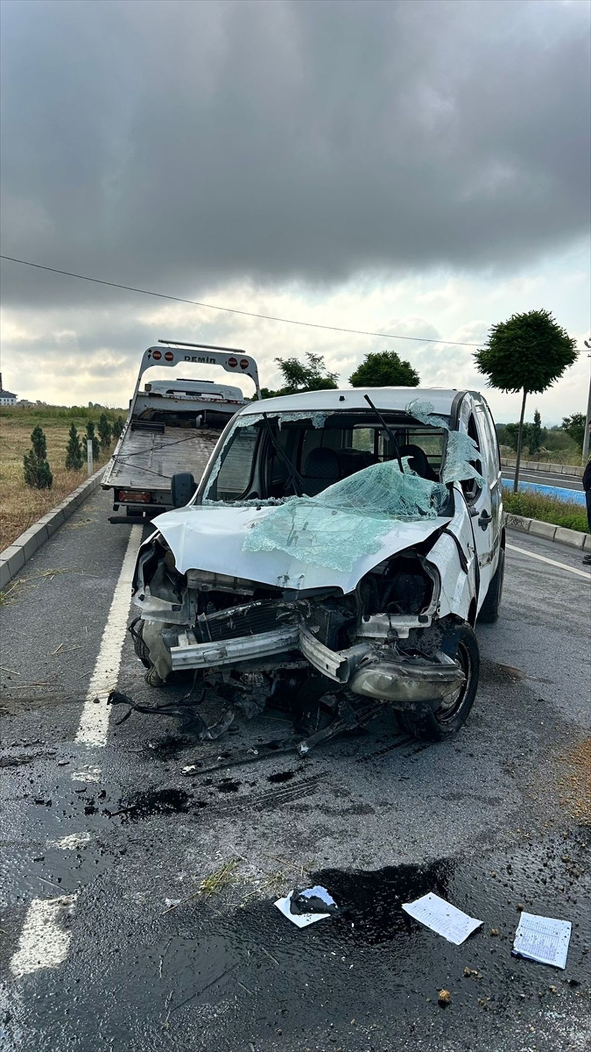 Bolu'da devrilen hafif ticari aracın sürücüsü yaralandı