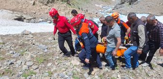 Hakkari'de ekipler kayalıklardan düşerek yaralanan kişi için seferber oldu