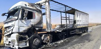 Mardin'de seyir halindeki tırda çıkan yangın söndürüldü