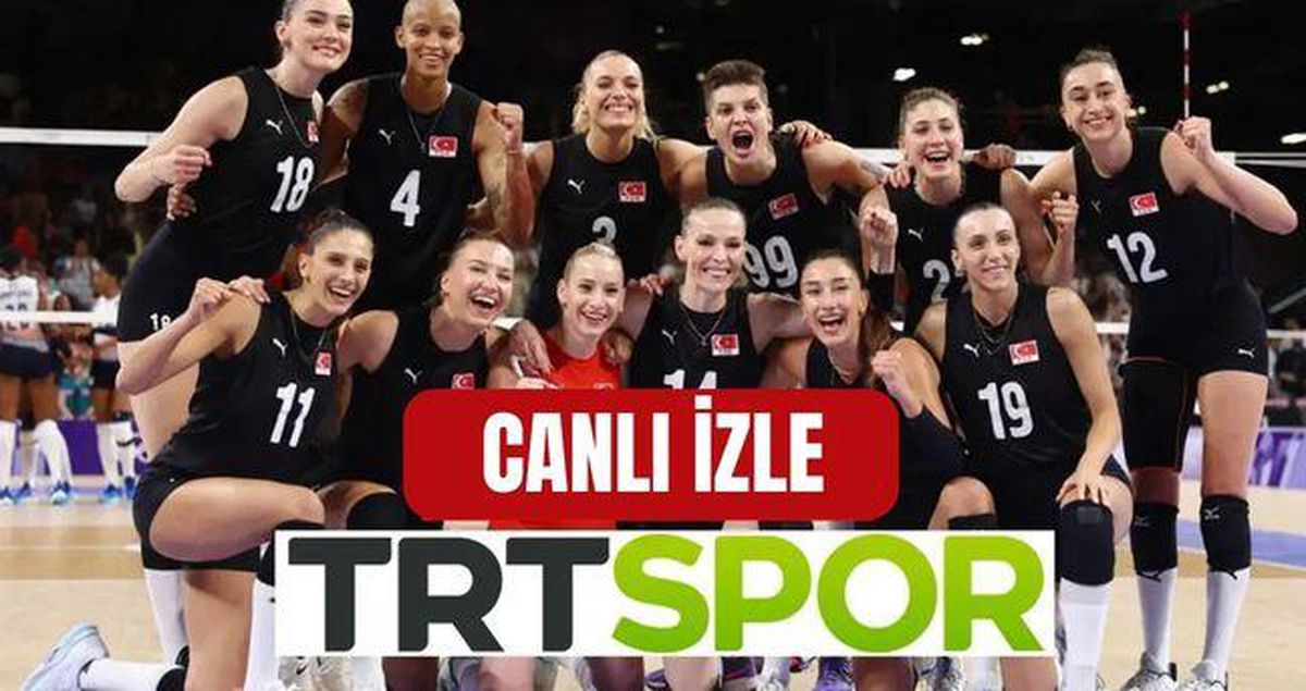 Türkiye ve Almanya voleybol takımlarının maçı öncesi çekilmiş genel bir görüntü.